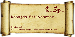 Kohajda Szilveszter névjegykártya