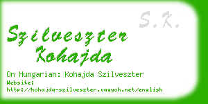 szilveszter kohajda business card